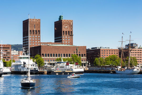 Oslo harbor and City Hall