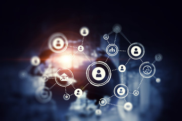 Social networking scheme . Mixed media