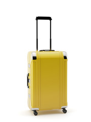 Yellow travel bag suitcase