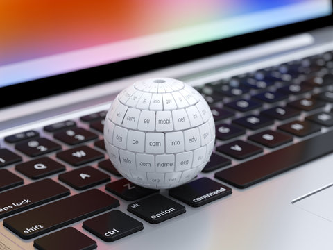 View of group cubes in the sphere shape domain names