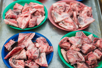 Fresh raw red snapper and mackerel fish in market