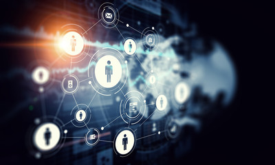 Social networking scheme . Mixed media