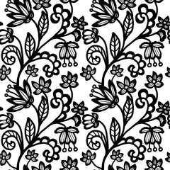 Elegant seamless pattern with flowers