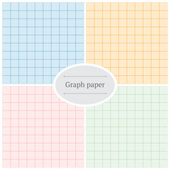 Vector graph paper. Set of four colorful millimeter grid backgrounds.