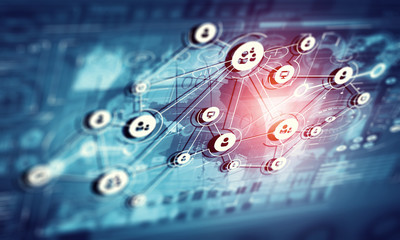 Social networking scheme . Mixed media