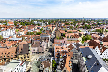 Fototapeta na wymiar skyline of Augsburg with famous old town hall