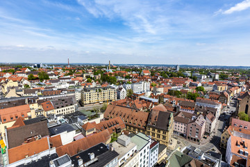 skyline of Augsburg with famous old town hall