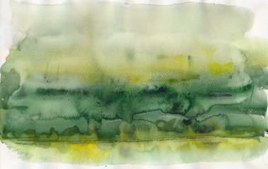 Abstract green watercolor painting background