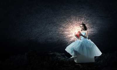 Fototapeta premium She is cute princess . Mixed media