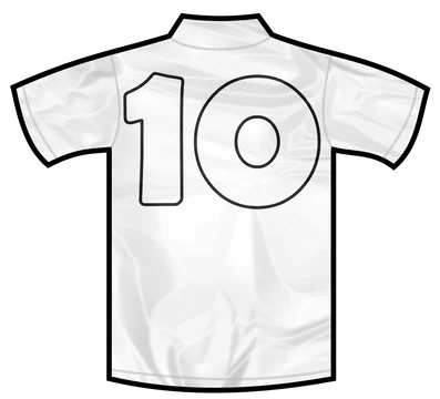 Number 11 eleven white sport shirt as a soccer,hockey,basket,rugby,  baseball, volley or football team t-shirt. Like German or England or USA  national team Stock Illustration