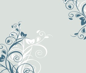 Floral background with decorative branch. Vector illustration.