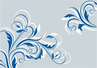 Floral background with decorative branch. Vector illustration.
