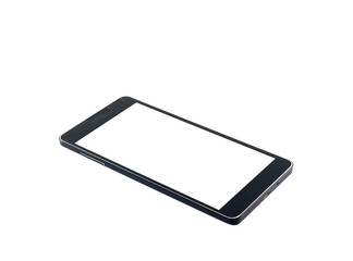 Black modern smartphone  isolated on white background