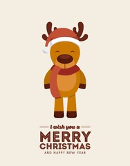 reindeer icon. Merry Christmas design. Vector graphic