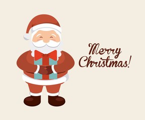 Santa icon. Merry Christmas design. Vector graphic
