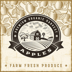 Vintage apple harvest label