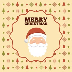 Santa icon. Merry Christmas design. Vector graphic