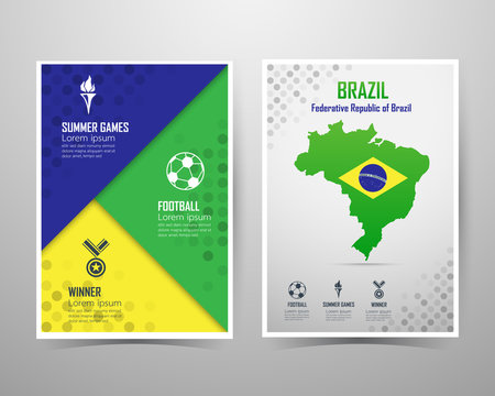 Summer games brazil banner template, A4 size, vector illustratio
