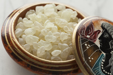  Mastic tears of Chios in a bowl