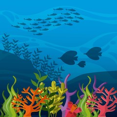 Naklejka na ściany i meble fish, coral and algae icon. Sea life design. Vector graphic
