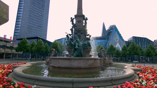 Mendebrunnen. Fountain in Leipzig,Germany