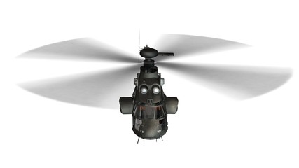 military helicopter in flight isolated on white © Riko Best