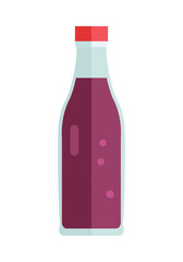 Glass or Plastic Bottle with Sweet Violet Beverage