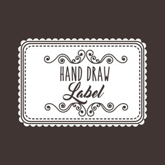 Label and decoration icon. Hand draw design. Vector graphic