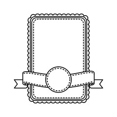 Fototapeta na wymiar Frame with ribbon icon. Hand draw label design. Vector graphic