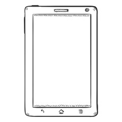 Vector Single Sketch Tablet PC. Front View.