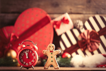 gingerbread man and alarm clock
