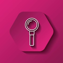 lupe icon. Search design over hexagon. Vector graphic