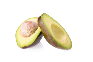 Avocado slices isolated on a white background