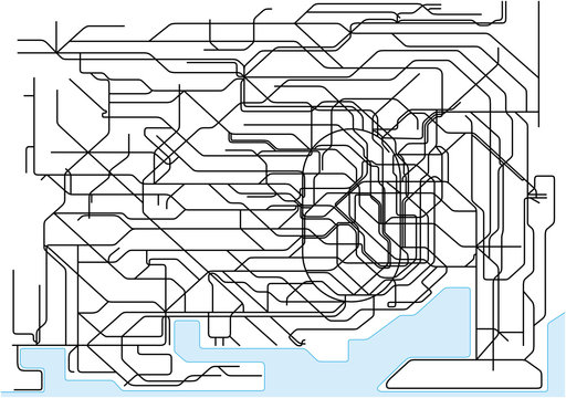 Tokyo Public Transport Scheme on White Background