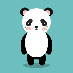 cute panda bear isolated icon design, vector illustration  graphic 
