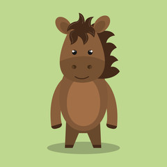cute horse animal farm isolated icon design, vector illustration  graphic 