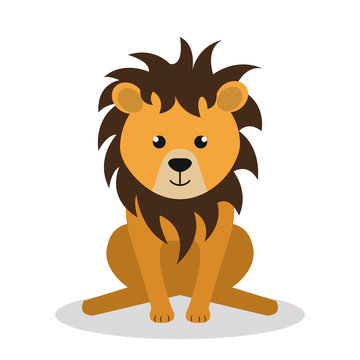 cute lion isolated icon design, vector illustration  graphic 