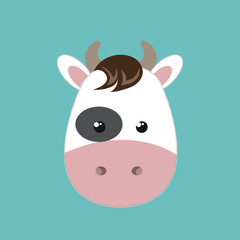 Fototapeta premium cute cow animal farm isolated icon design, vector illustration graphic 