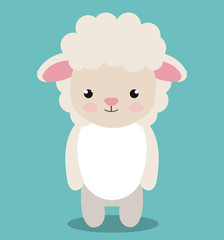Obraz premium cute sheep animal farm isolated icon design, vector illustration graphic 