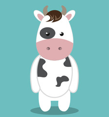 cute cow animal farm isolated icon design, vector illustration  graphic 