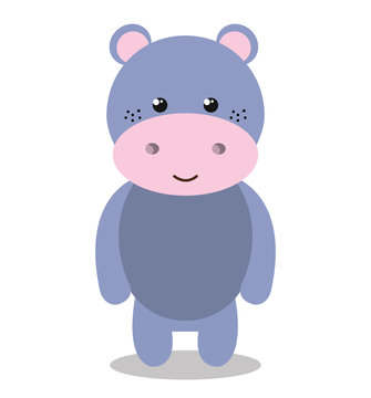 cute hippo isolated icon design, vector illustration  graphic 