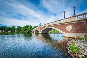 The John W Weeks Bridge and Charles River in Cambridge, Massachu