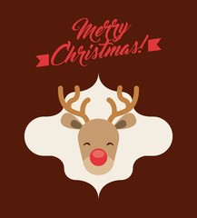 reindeer icon. Merry Christmas design. Vector graphic