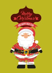 Santa cartoon icon. Merry Christmas design. Vector graphic