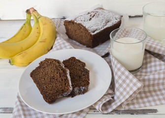 low fat banana bread with yogurt and sunflower oil