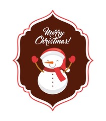 Snowman cartoon icon. Merry Christmas design. Vector graphic