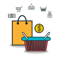 shopping  isolated icon design, vector illustration  graphic 