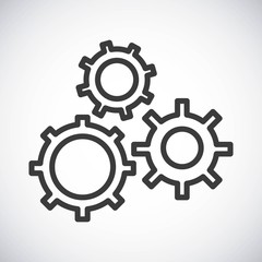 Gear. Silhouette icon design. Vector graphic