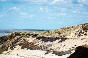 White Cliff at Hoernum with Hindenburg Dam
