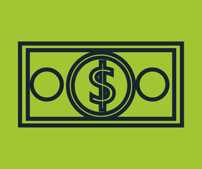 dollar bill isolated icon design, vector illustration  graphic